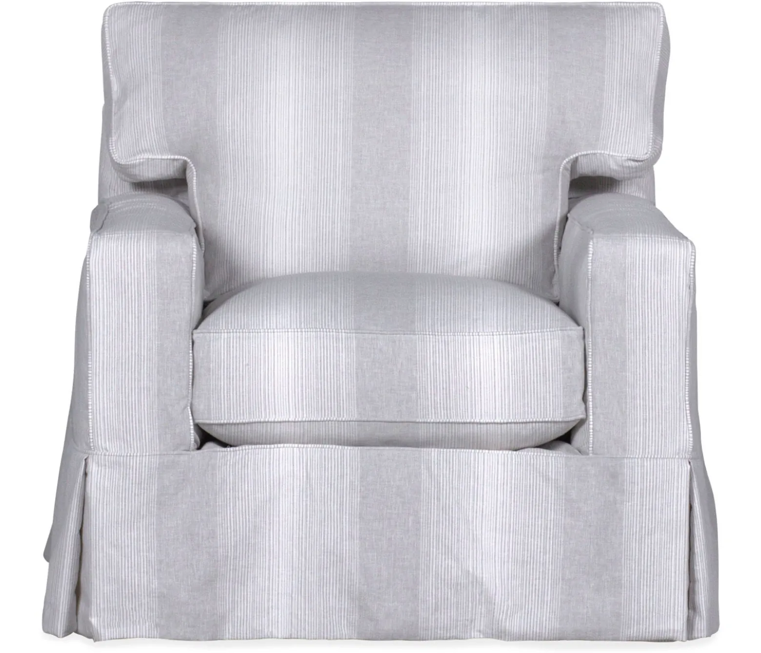 Atwood Slipcover Swivel Chair - Social Silver