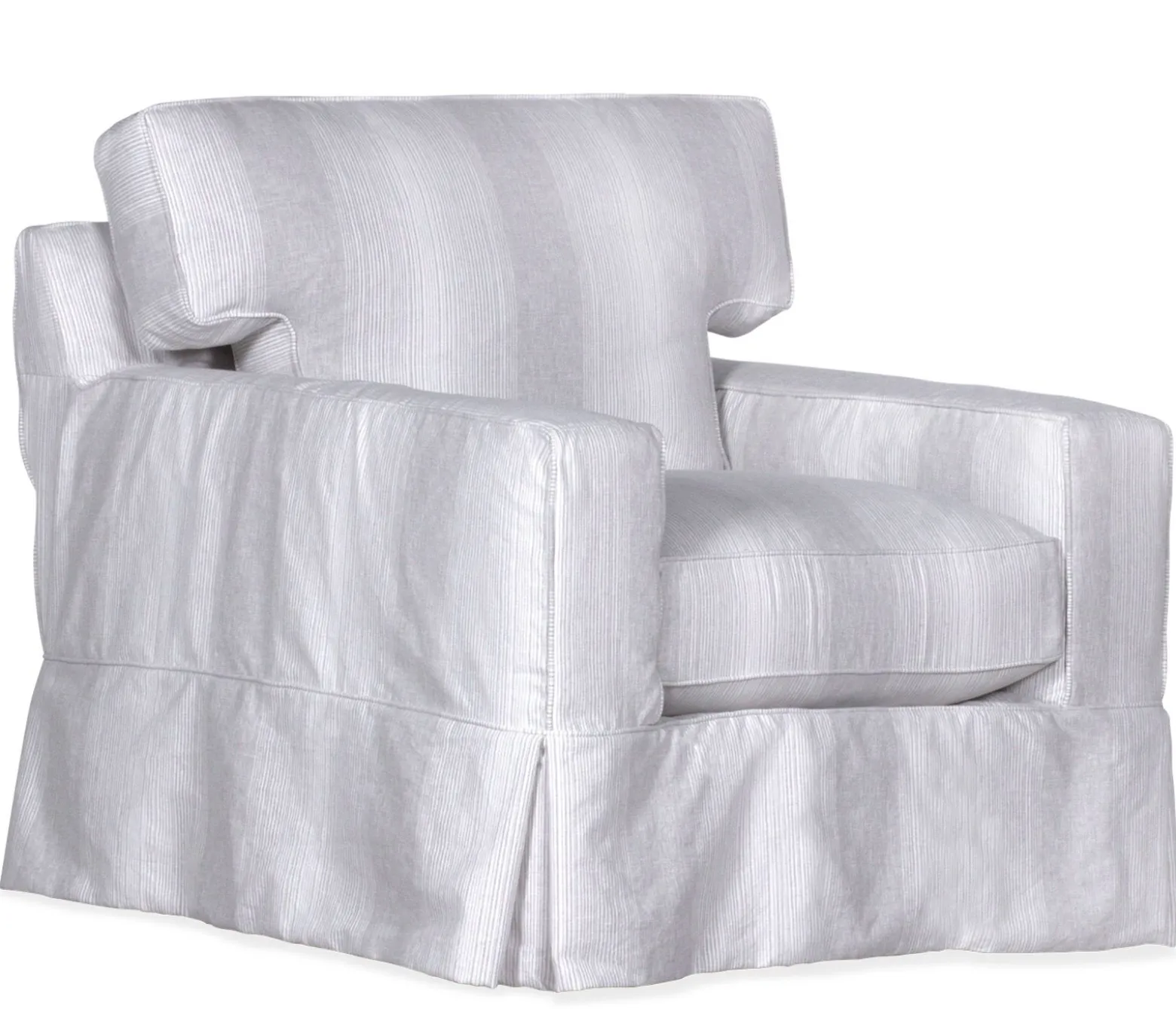 Atwood Slipcover Swivel Chair - Social Silver