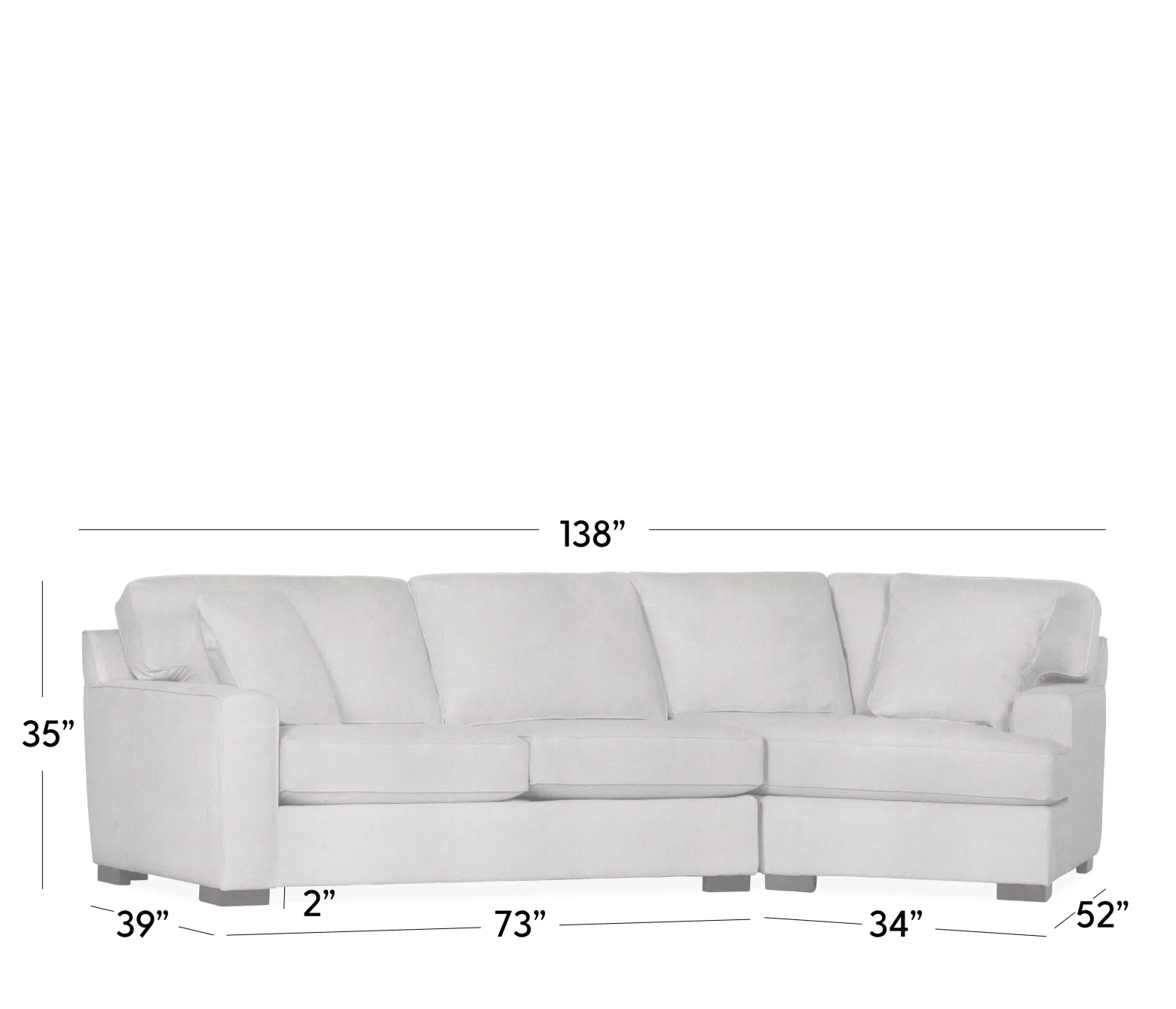 Bedford 2-Piece Sectional - LHF Apt. Sofa, RHF Cuddler