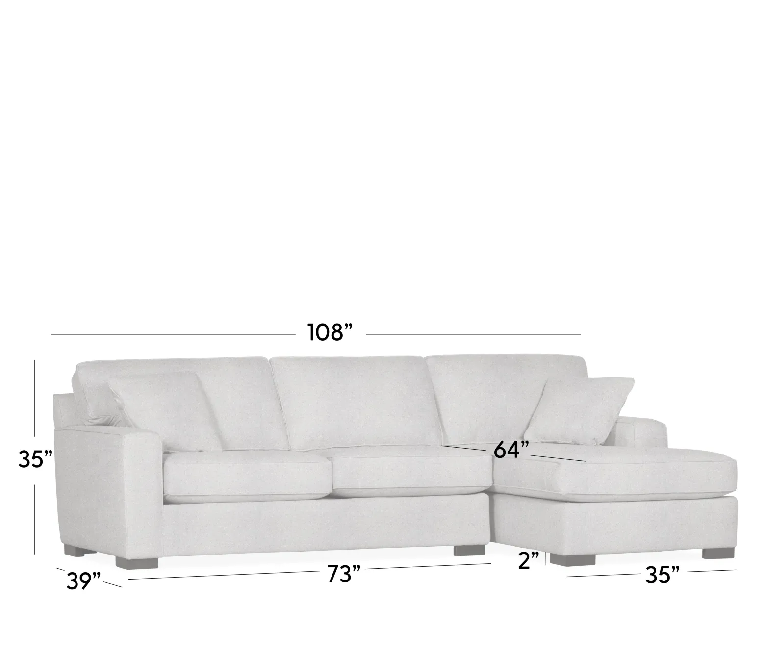 Bedford 2-Piece Sectional - LHF Apt. Sofa, RHF Chaise