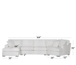 Bedford 3-Piece Sectional - LHF Chaise, Armless Apt. Sofa, RHF Cuddler