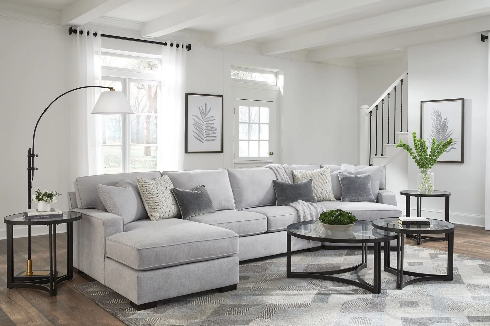 Bedford 3-Piece Sectional - LHF Chaise, Armless Apt. Sofa, RHF Cuddler