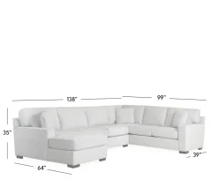 Bedford 3-Piece Sectional - RHF Sofa Sectional, Armless Apt Sofa, & LHF Chaise