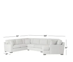 Bedford 3-Piece Sectional - LHF Sofa Sectional, Armless Apt Sofa, & RHF Cuddler