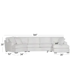Bedford 3-Piece Sectional - RHF Chaise, Armless Apt. Sofa, LHF Cuddler