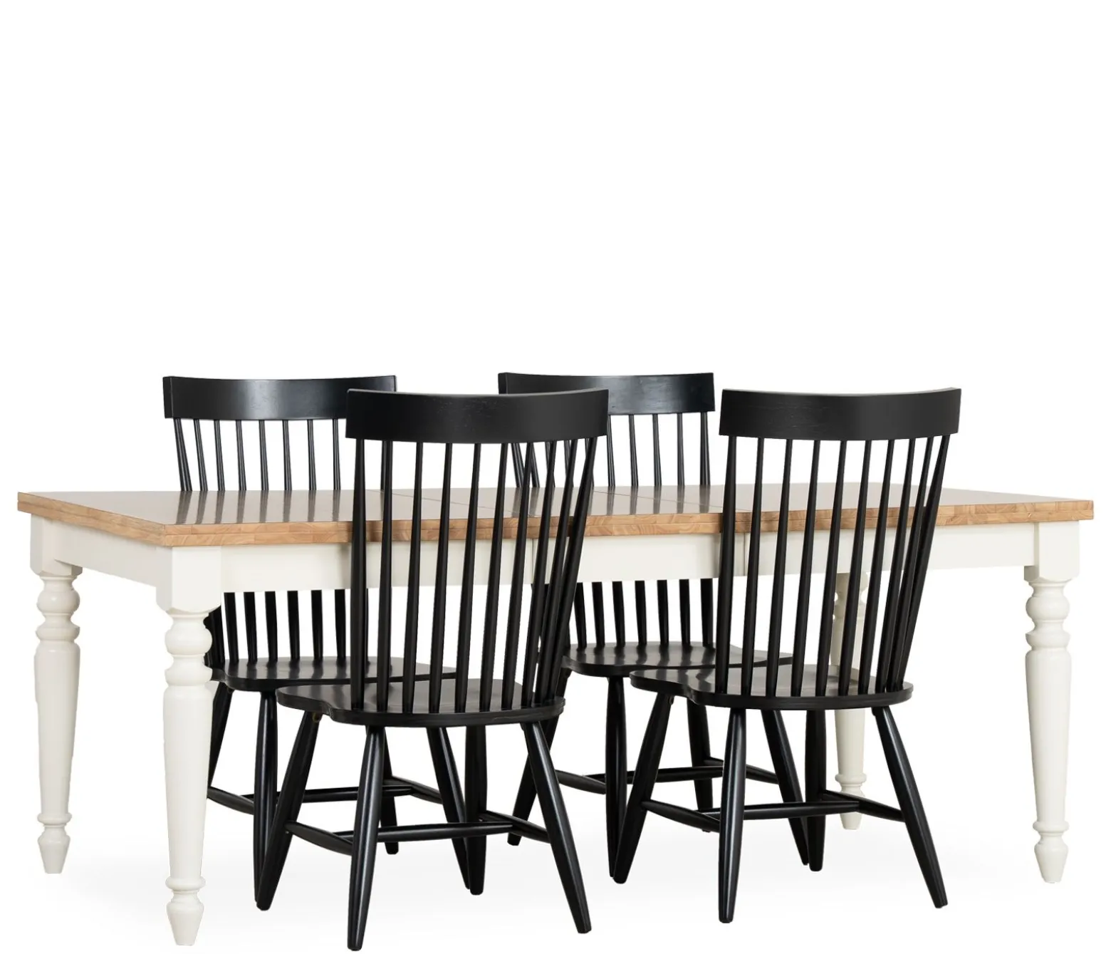 Cape Cod 5-Piece Dining Set w/ Black Chairs
