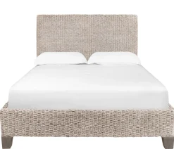 Catalina King Woven Platform Bed - White Wash
