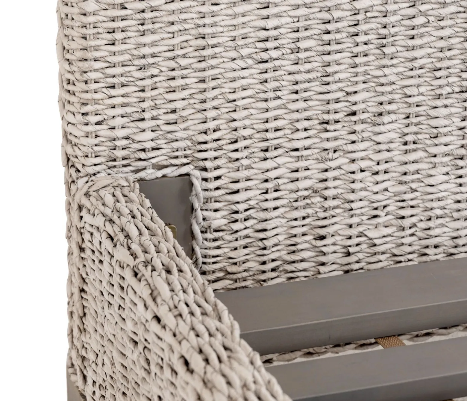 Catalina King Woven Platform Bed - White Wash