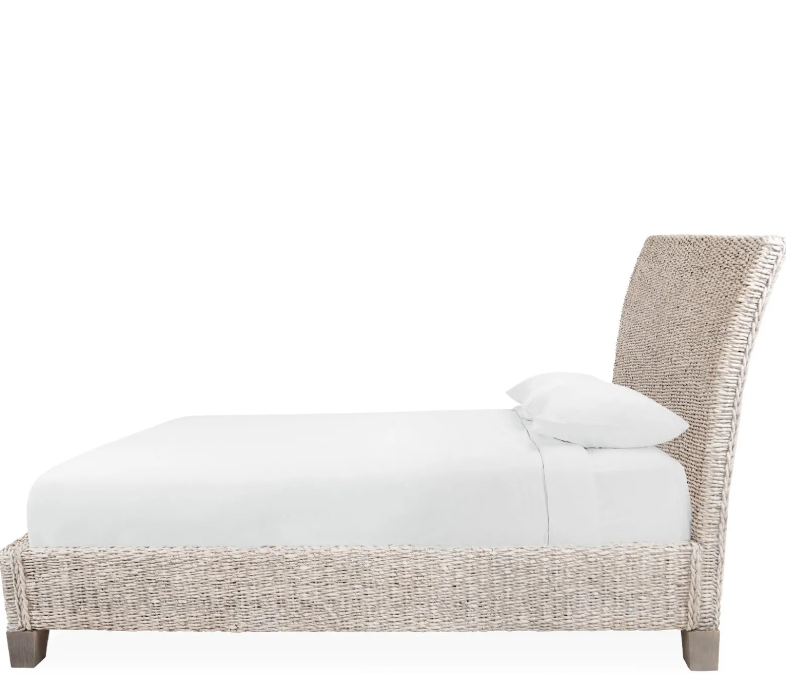 Catalina Queen Woven Platform Bed - White Wash