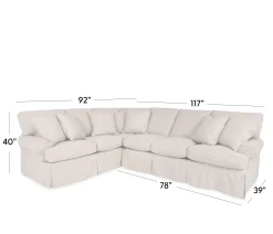Cindy 2 Piece Slipcover Sectional - RSE 3 Seat Corner, LSE 3 Seat End