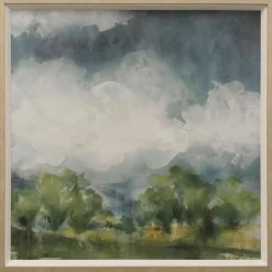 Clouds and Trees Framed Art Print