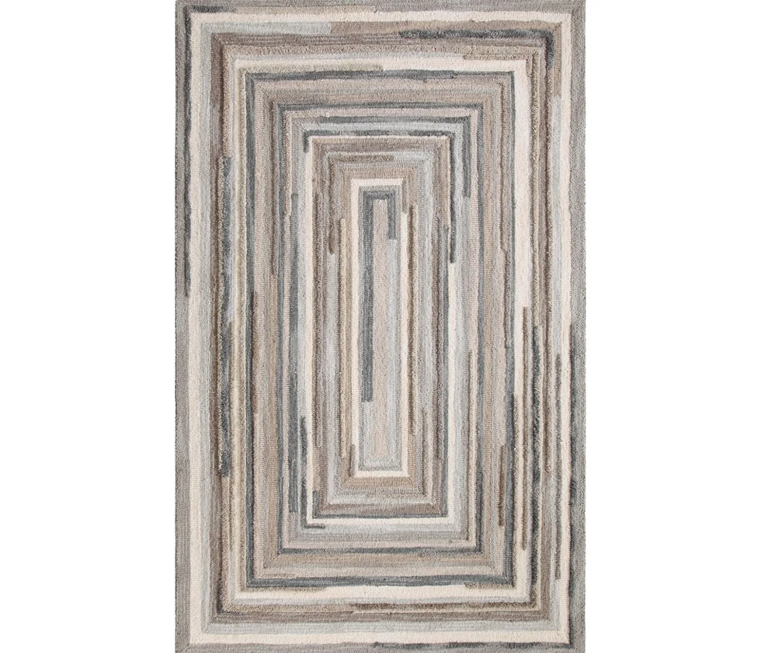 Concentric Squares Gray Rug