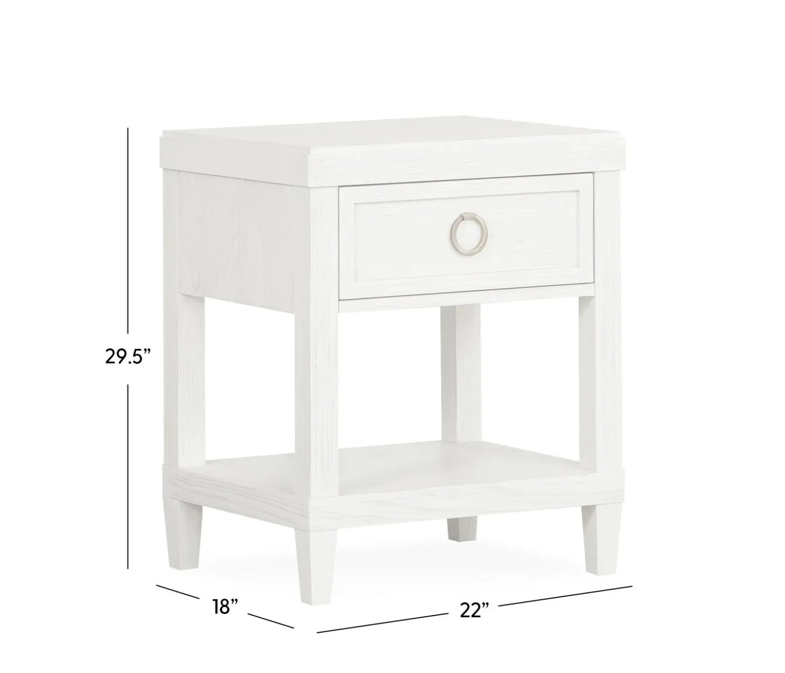 Duxbury Bedside Table - Shell White