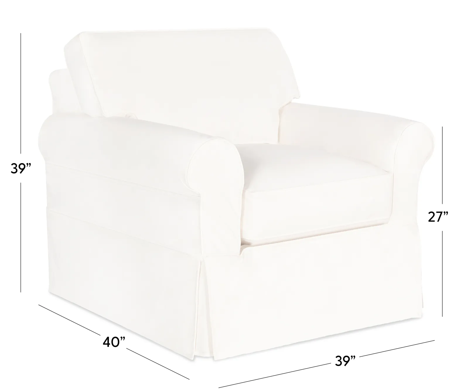 Fairbanks Slipcover Chair with Cloud Cushions - White