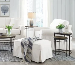 Fairbanks Slipcover Chair with Cloud Cushions - White