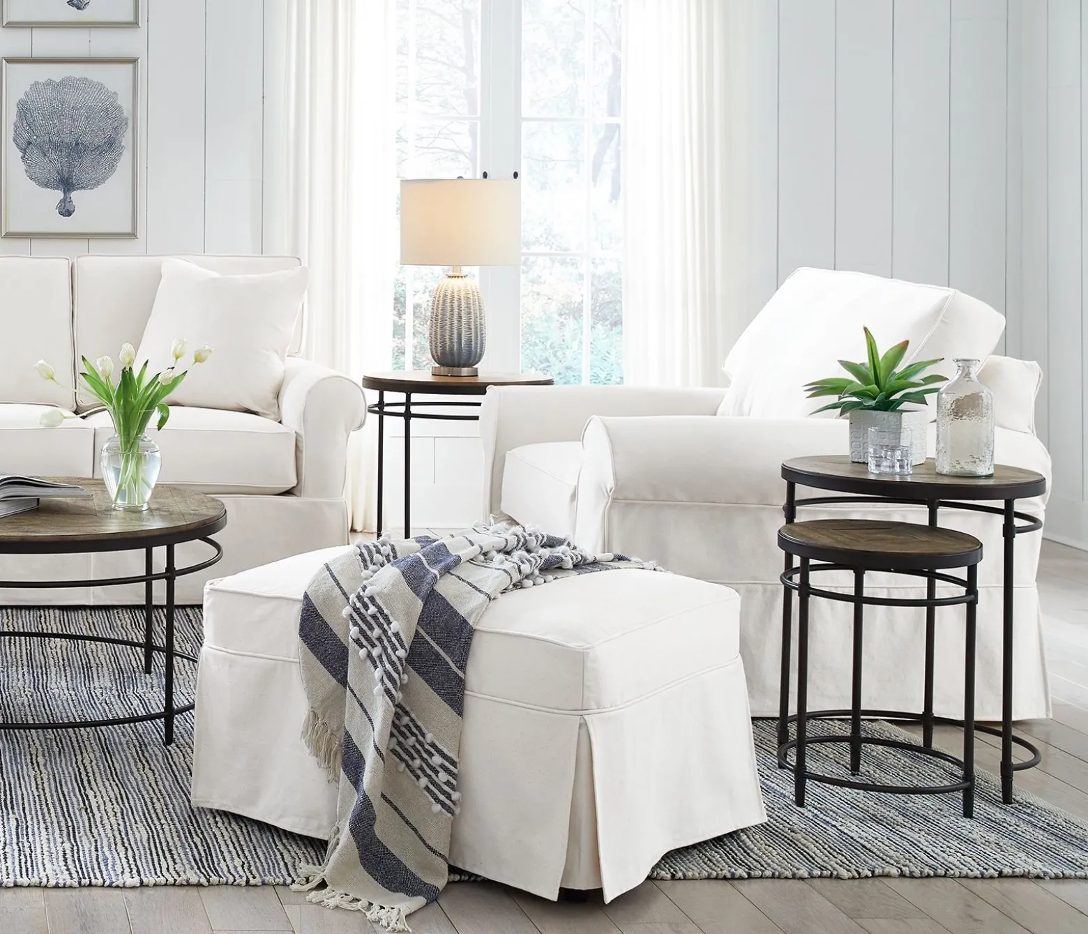 Fairbanks Slipcover Chair - White