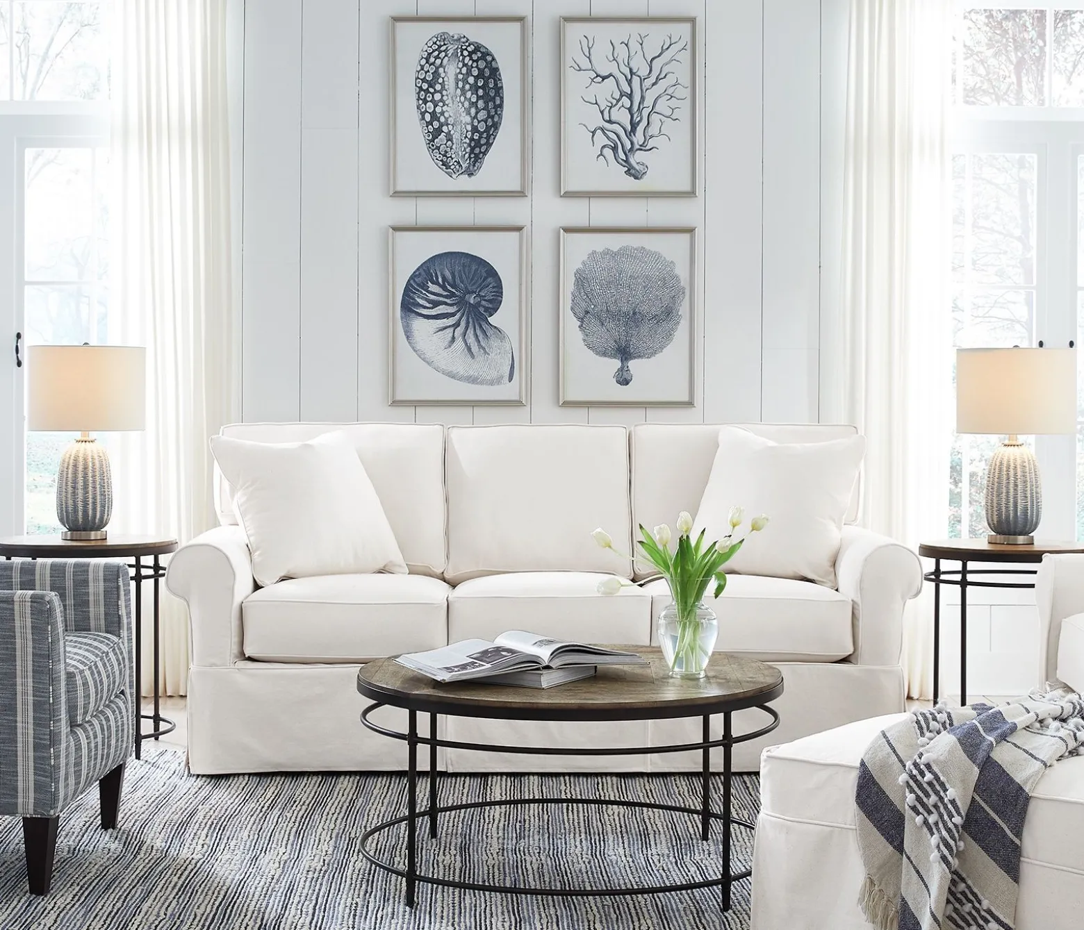 Fairbanks Slipcover Sofa with Cloud Cushions