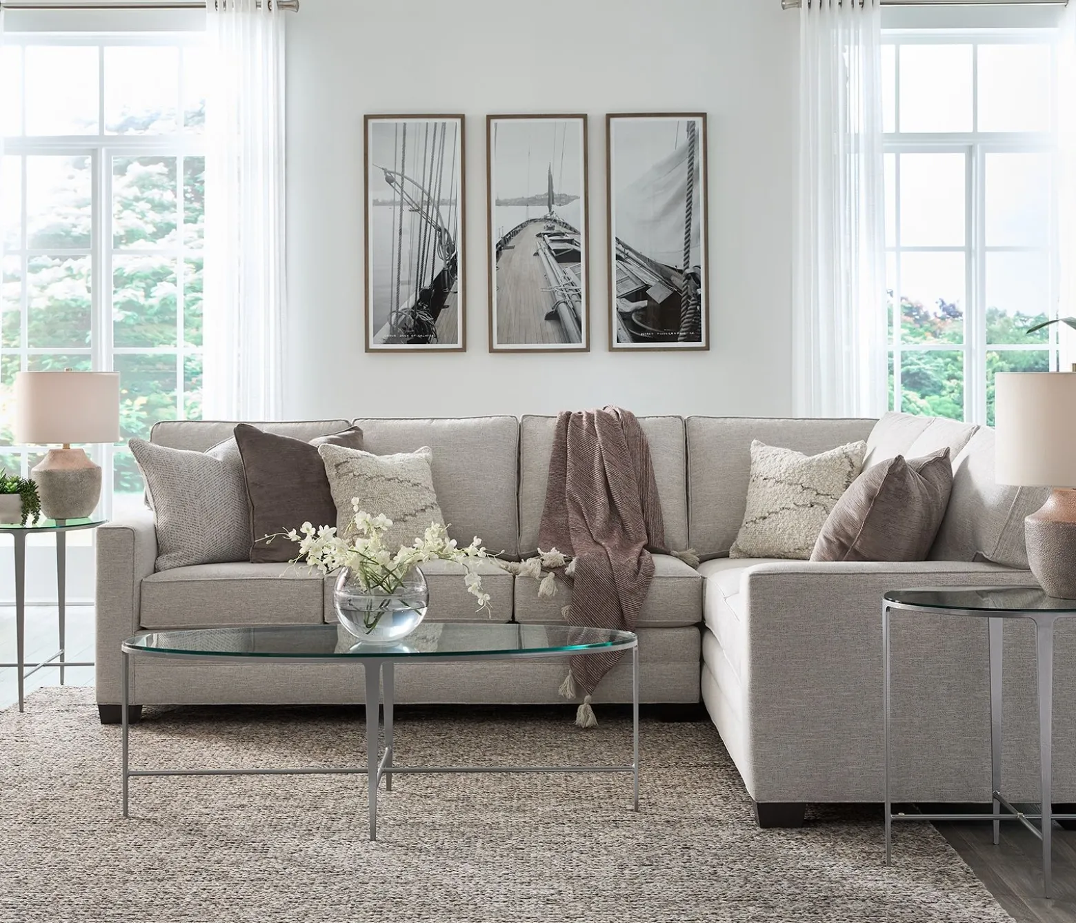 Flannery 2 Piece Sectional - RAC Corner Sofa & LA Three Seat Sofa