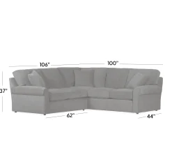Hampton 2-Piece Sectional - RAF Corner Sofa with LAF Loveseat
