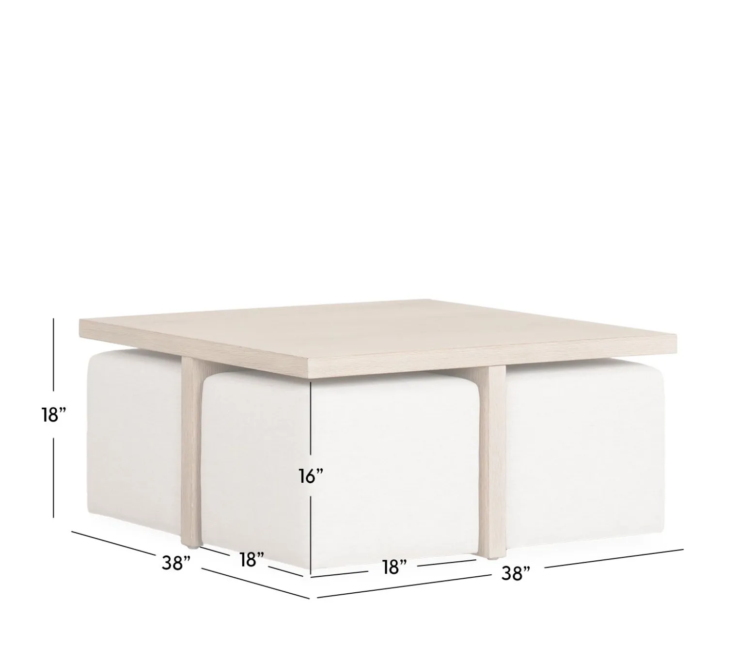 Oasis Bunching Coffee Table & Ottomans