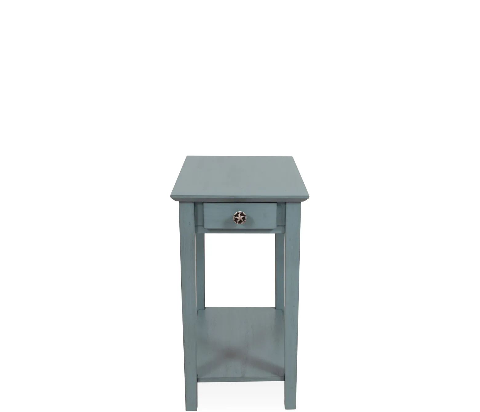 Outer Banks End Table w/ Starfish Knob - Ocean Blue