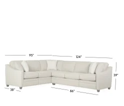 Oxford 2 PC Large Power Sectional LAF Sofa w/corner & RAF Sofa