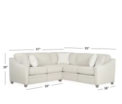 Oxford 2 PC Small Power Sectional RAF Sofa w/corner & LAF Loveseat