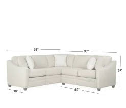 Oxford 2 PC Small Power Sectional LAF Sofa w/ corner & RAF Loveseat