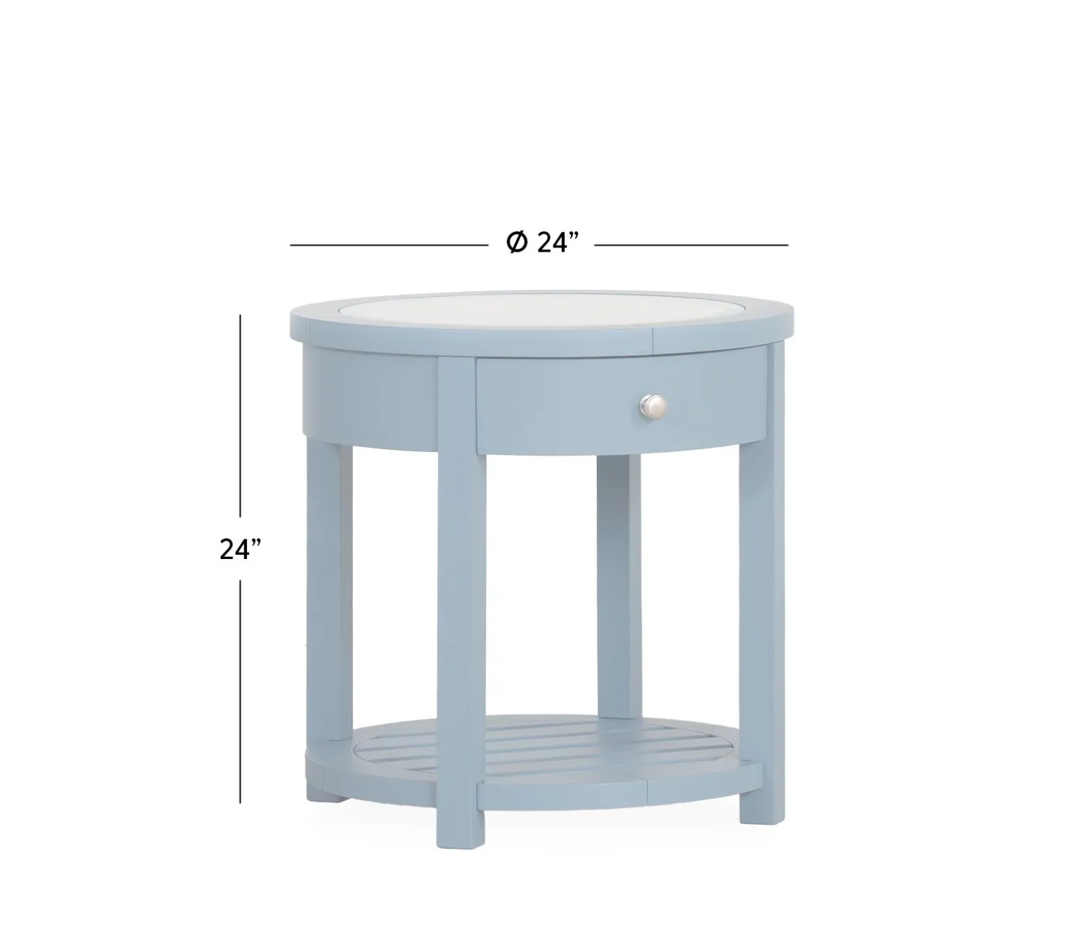 Palisades Round End Table - Cabana Blue