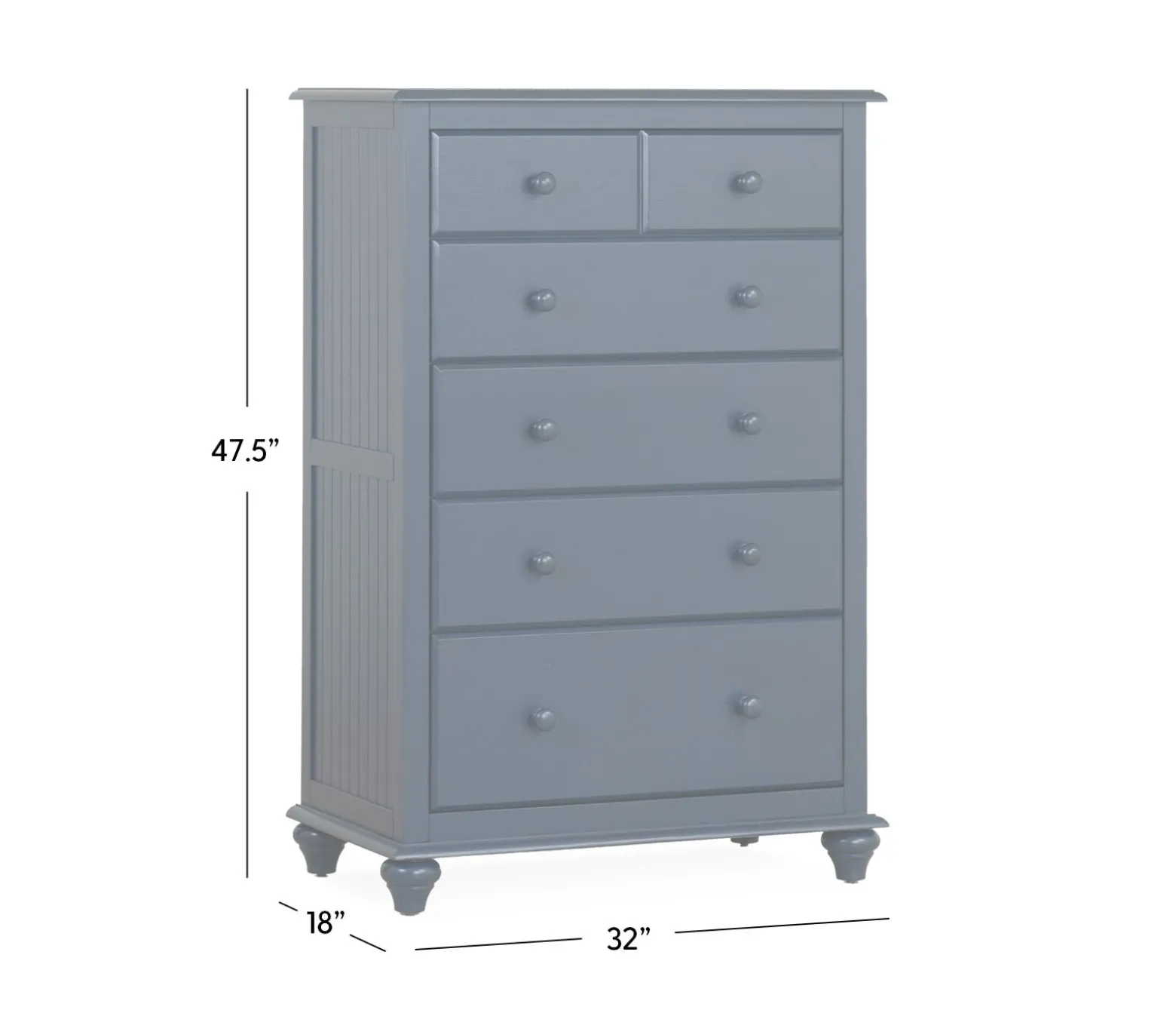 Pocasset 5-Drawer Chest - Denim