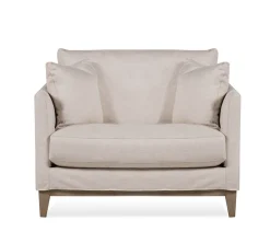 Santa Fe Slipcover Chair and a half - Natural