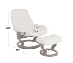 Stressless® Consul Large Classic Chair & Ottoman - Batick Cream