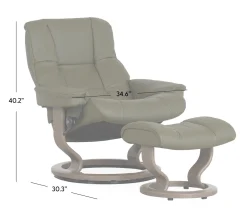 Stressless® Mayfair Large Classic Recliner & Ottoman - Paloma Dark Olive