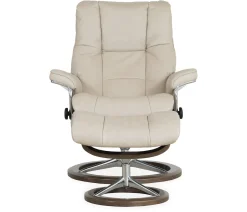 Stressless® Mayfair Medium Signature Recliner & Ottoman - Paloma Fog