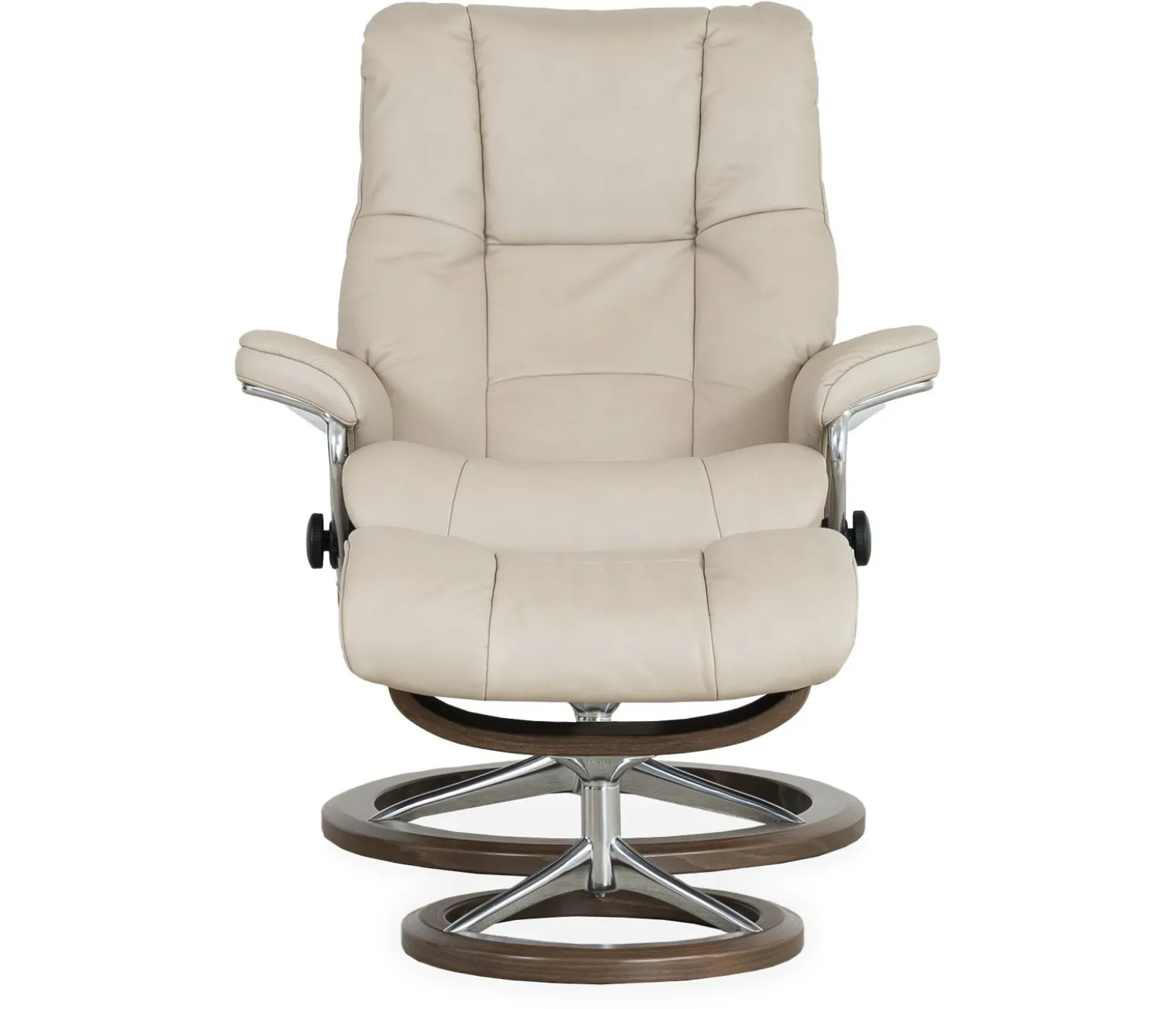 Stressless® Mayfair Medium Signature Recliner & Ottoman - Paloma Fog