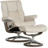 Stressless® Mayfair Medium Signature Recliner & Ottoman - Paloma Fog