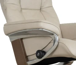 Stressless® Mayfair Medium Signature Recliner & Ottoman - Paloma Fog