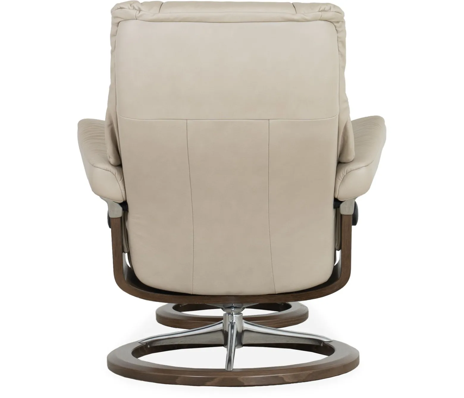 Stressless® Mayfair Medium Signature Recliner & Ottoman - Paloma Fog