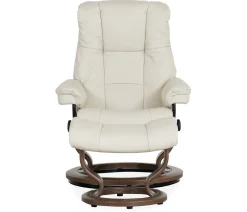 Stressless® Mayfair Small Classic Recliner & Ottoman - Paloma Light Grey