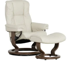 Stressless® Mayfair Small Classic Recliner & Ottoman - Paloma Light Grey