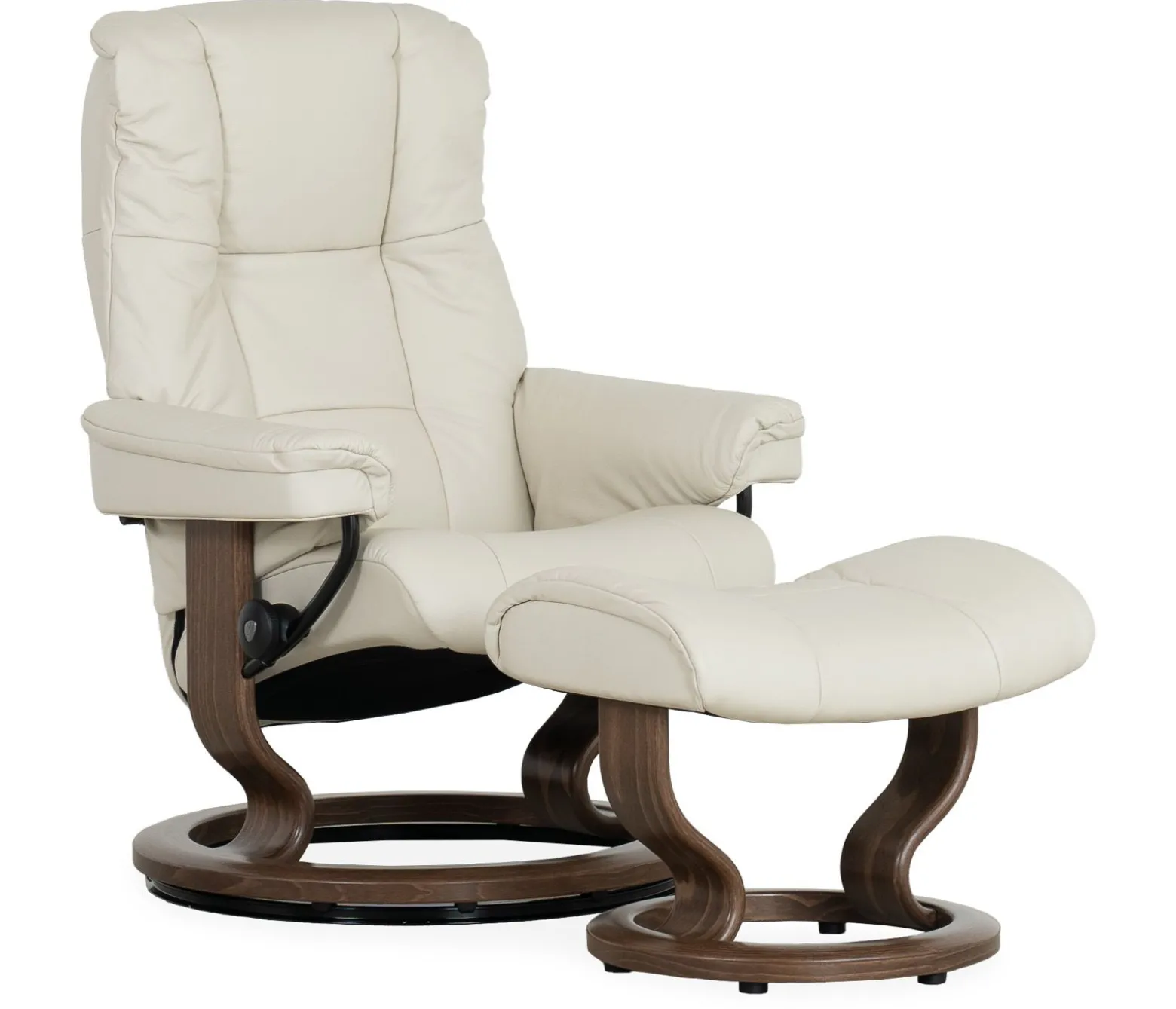 Stressless® Mayfair Small Classic Recliner & Ottoman - Paloma Light Grey