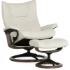Stressless® Wing Large Signature Recliner & Ottoman - Paloma Light Grey