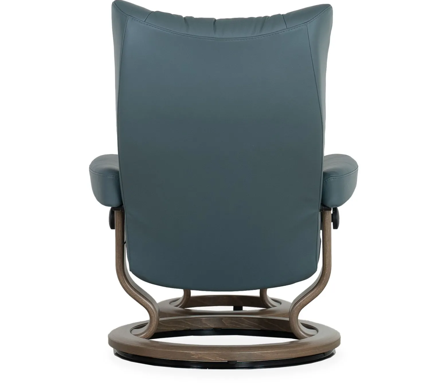 Stressless® Wing Medium Classic Recliner & Ottoman - Paloma Teal Blue