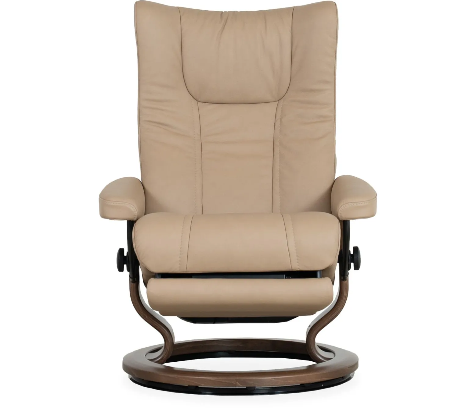 Stressless® Wing Medium Classic Power Recliner & Ottoman - Paloma Sand