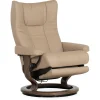 Stressless® Wing Medium Classic Power Recliner & Ottoman - Paloma Sand