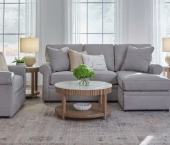 Stuart Sofa and Chaise Ottoman Set - Gray