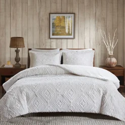 Teton 3-Piece Embroidered Plush Coverlet Set - Full/Queen