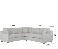 Twilight 2-Piece Sectional LHF Sofa w/ RHF One Arm Sofa