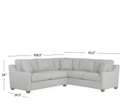 Twilight 2-Piece Sectional RHF Sofa w/ LHF One Arm Sofa