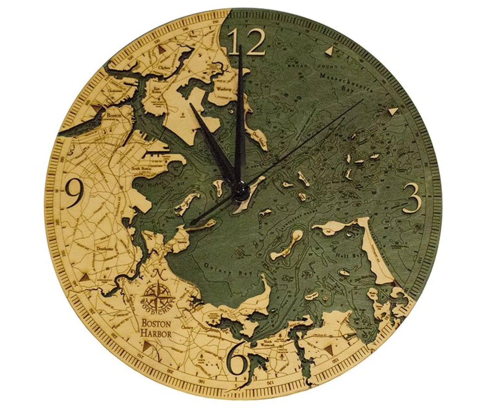 Wood Chart Clock - Boston